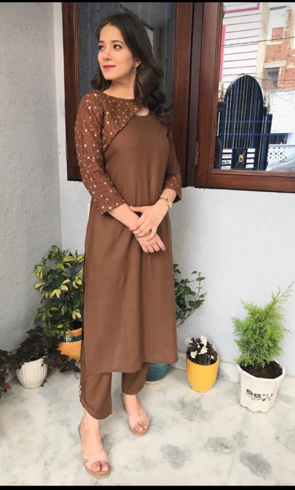 Designer Straight Kurti with Salwar for Women