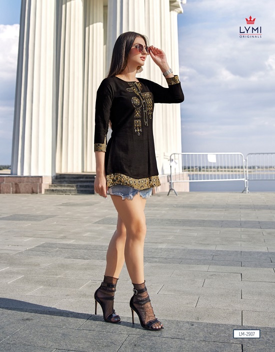 Rayon Flex With Embroidery Work Top For Women